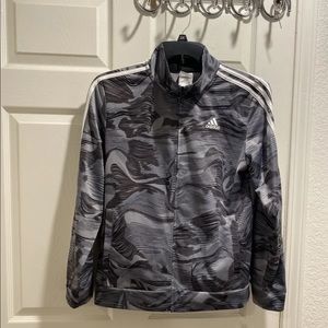 ADIDAS TRACK JACKET FULL ZIPPER BOYS YOUTH SIZE XL 18-20 CAMO PRINT EUC!!!!